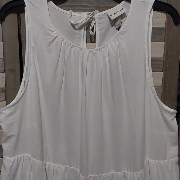 Women's Plus Size Sleeveless Colorblock Tiered Dress w/ Pockets | Ava & Viv | 0X - Picture 2 of 14